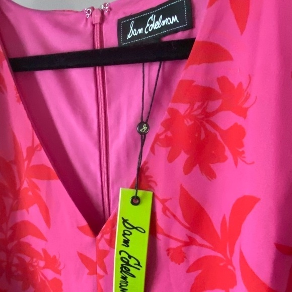 Sam Edelman Pink & Coral Ruffle Midi Dress Size 3x - Picture 11 of 12